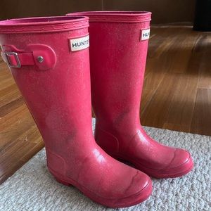 Sparkly Pink Hunter Rainboots (Size 2)